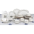 thumbnail image 6 of Stylish and Elegant 57 Pieces Bone China Dinnerware Set Service for 8 People - Wavy Gold Mix and Match, Blossom, 6 of 6