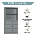 thumbnail image 4 of GDF Studio 67.3" Tall Storage Cabinet with 3 Drawers and Adjustable Shelves, MDF Board, Gray, 4 of 8