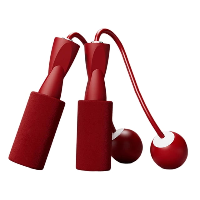 pitrice Cordless Jumping Rope Gym Exercise Fitness Weighted Jump Rope for Kids Ball dia.3.2cm Red