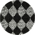 thumbnail image 3 of Unique Loom Serenity Shag Collection Area Rug - Soufriere (5' 3" Round Black and White), 3 of 12