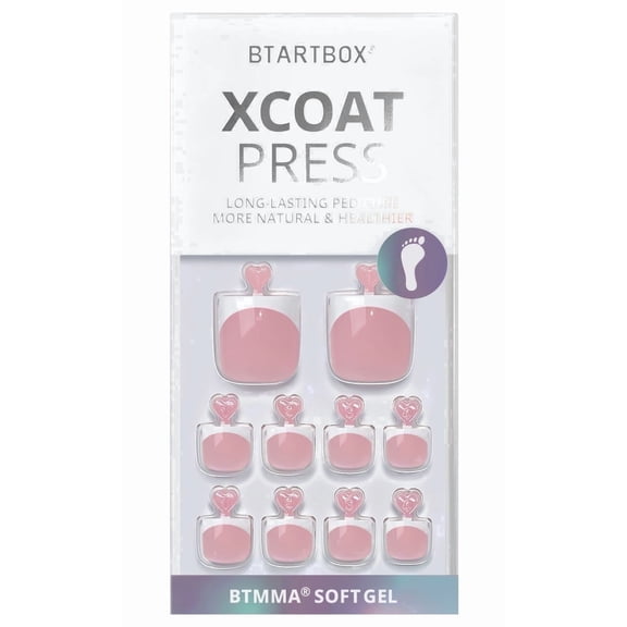 BTArtbox Press On Toenails - Ma'am, Sharp Square, Lamp-Curable, 4-Week Wear, Easy-to-Apply, 30 Count All-in-One Kit