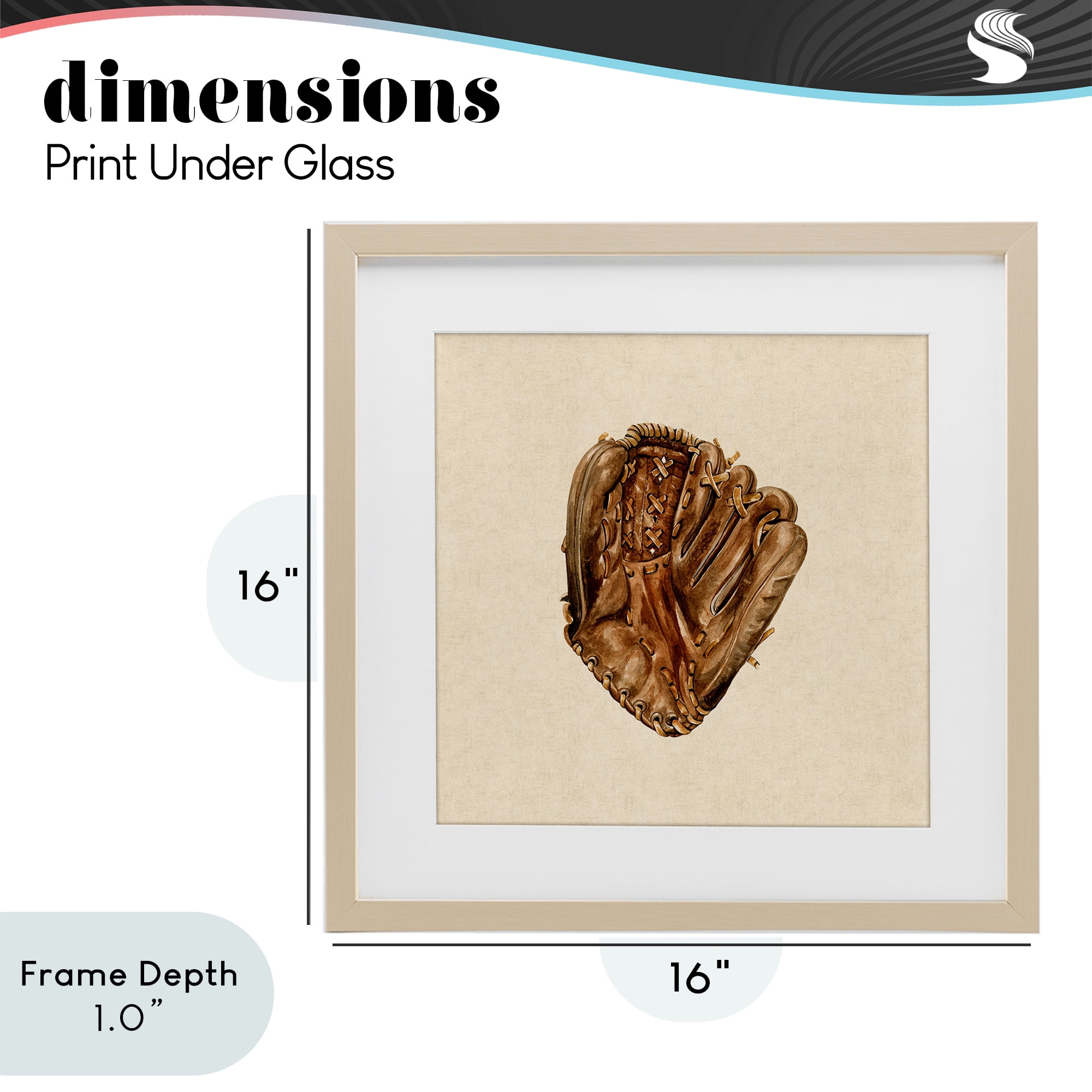 Stupell Industries All Star Baseball Glove Birch Framed Print Under Glass, design by Bethany Sandoval