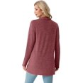 thumbnail image 4 of JWD Women's Open Front Cardigan with Pockets Long Sleeve Lightweight Casual Sweater Red XL, 4 of 6