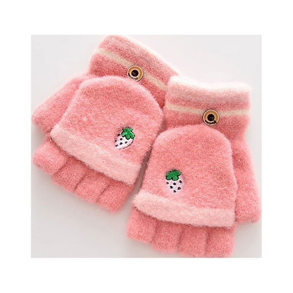 PENIKOKO 1 Pair Warm Mittens for Kids Soft Knitted Assorted Color for Winter