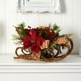 thumbnail image 5 of Nearly Natural 18" Poinsettia, Berries and Pinecone Artificial Arrangement with Ornaments, 5 of 6