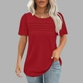 thumbnail image 2 of CHGBMOK Women's Short Blouses Fashion Solid Round Neck Short Sleeves Casual T-Shirt Top Size S-XXL, 2 of 6