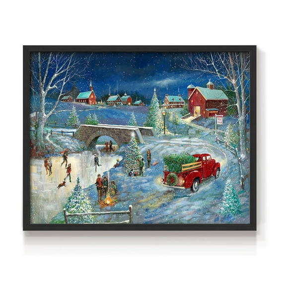 Warm Holiday Memories by Ruane Manning - Restickable Framed Giclée Print with Real Wood Frame