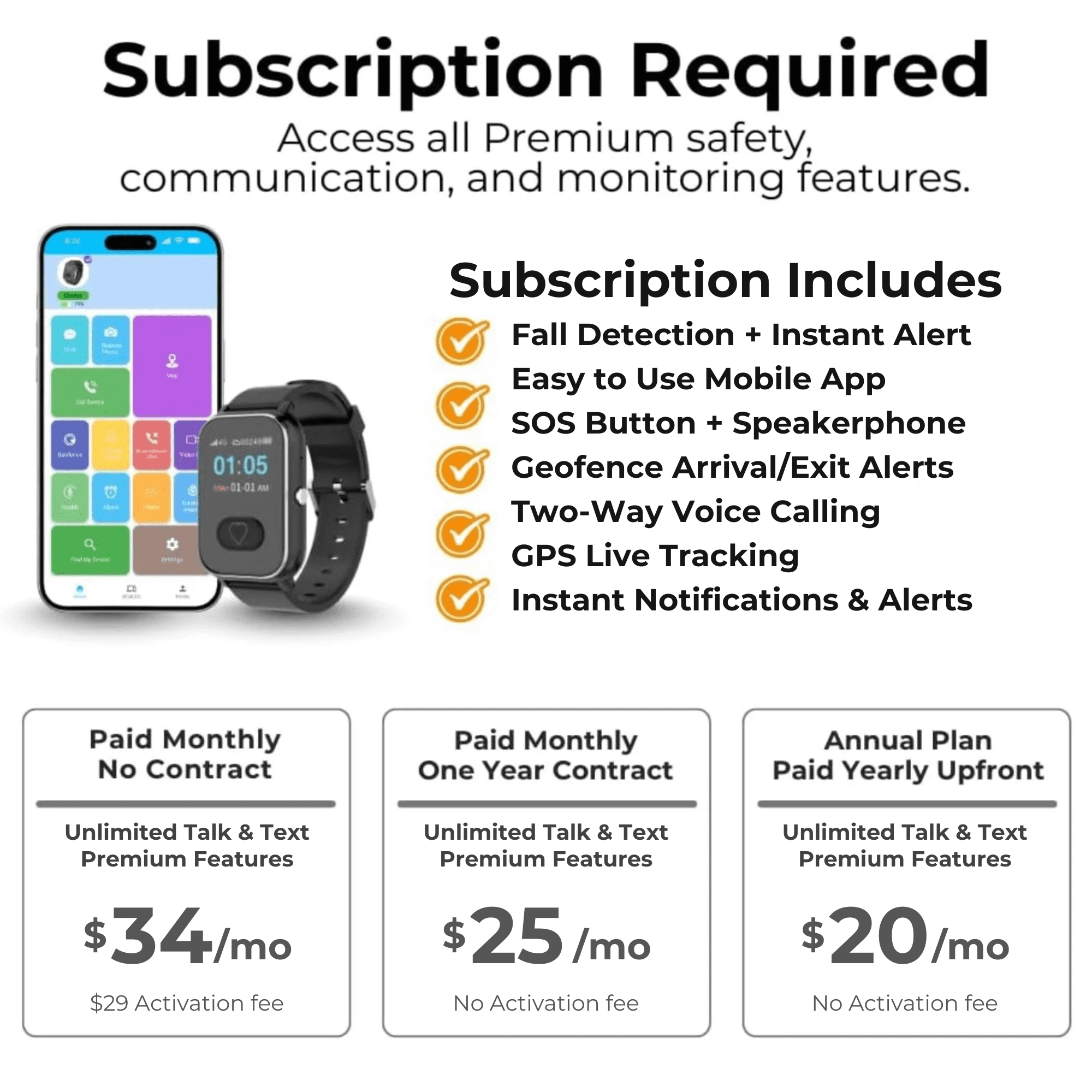 Seculife New 2026 Elderly Fall Alert SOS Smartwatch, Medical Alert, 2 Way Calling, SOS Button, GPS Tracking, Heart & Temperature, Heart Rate Monitor, Pedometer, Elderly Health Life Alert