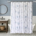 thumbnail image 4 of Tong Light Blue And White Shower Curtain Partition Curtain Polyester Cloth Pattern Bathroom Shower Curtain 7272in, 4 of 4