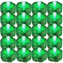 SUPER Bright LED Floral Tea Light Submersible Lights For Party Wedding (Green, 20 Pack)