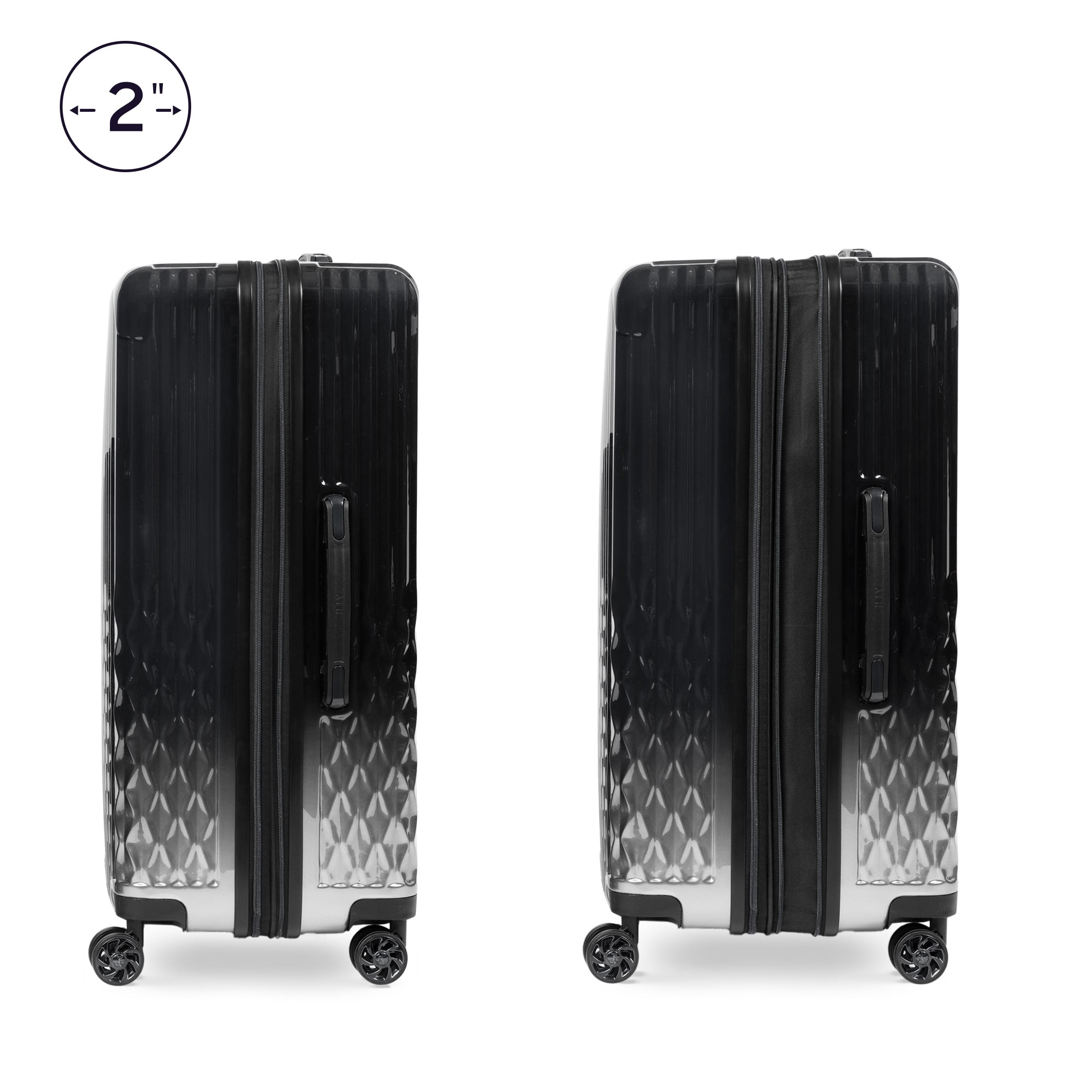 iFLY Elite 2-Piece Expandable Hardside Spinner Luggage Set, with TSA Lock, 20" Carry-on and 28" Checked Luggage, Black