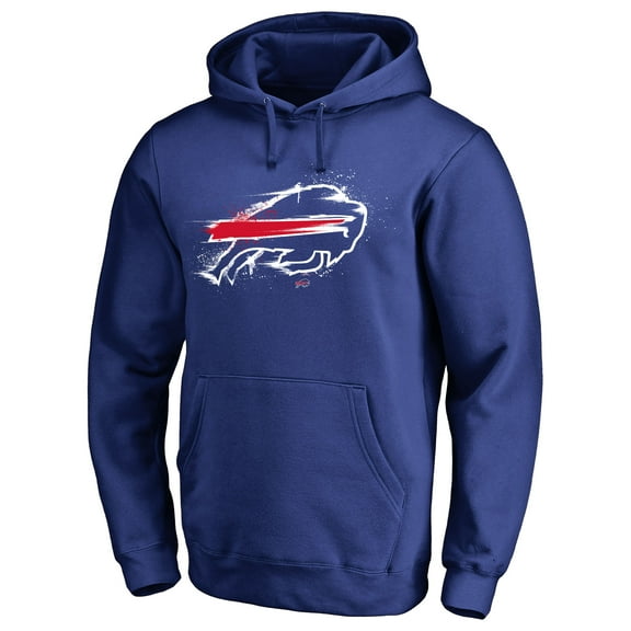 Men's Royal Buffalo Bills Splatter Logo Pullover Hoodie