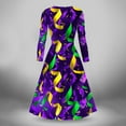 thumbnail image 3 of FcBaudy Robe à Manches Longues à Col en V, Robes d'Été pour Femmes, Robes pour Femmes Robe Imprimée pour Dames Style à Manches Longues à Col en V Robe pour Femme, 3 of 4