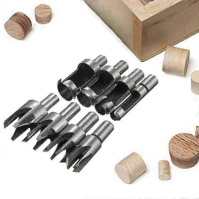 8PCS HSS Plug Cutter Woodworking Cutter Tool Wood Plug Bits Wood Plug Cutter Drill Bits 6mm/10mm/13mm/16mm