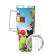 thumbnail image 2 of Lsque Mario Pattern 40 OZ Ice Bully Cup with Handle and Straw, Double Wall Stainless Steel Tumbler Travel Coffee Cup with Lid for Christmas Present, 2 of 8