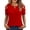 Red, variant on Cold Shoulder Tops for Women Casual Summer Blouse Round Neck Short Sleeve Loose Fit Fashion Tunic Tshirt, Red S