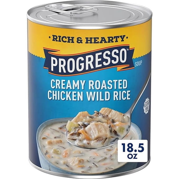 Progresso Rich & Hearty, Creamy Roasted Chicken Wild Rice Canned Soup, Gluten Free, 18.5 oz.