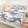 thumbnail image 3 of jejeloiu Gray Vintage Camo Queen Sheet Sets,Western Farmhouse Camouflage Bed Set For Boys Men 4pcs, 3 of 7