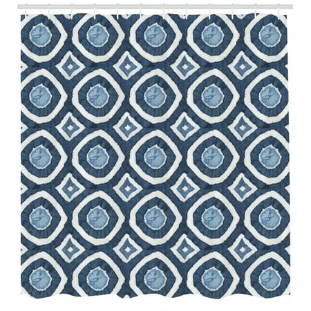 Asian Shower Curtain Shibori Dyeing Style Ikat With Eastern