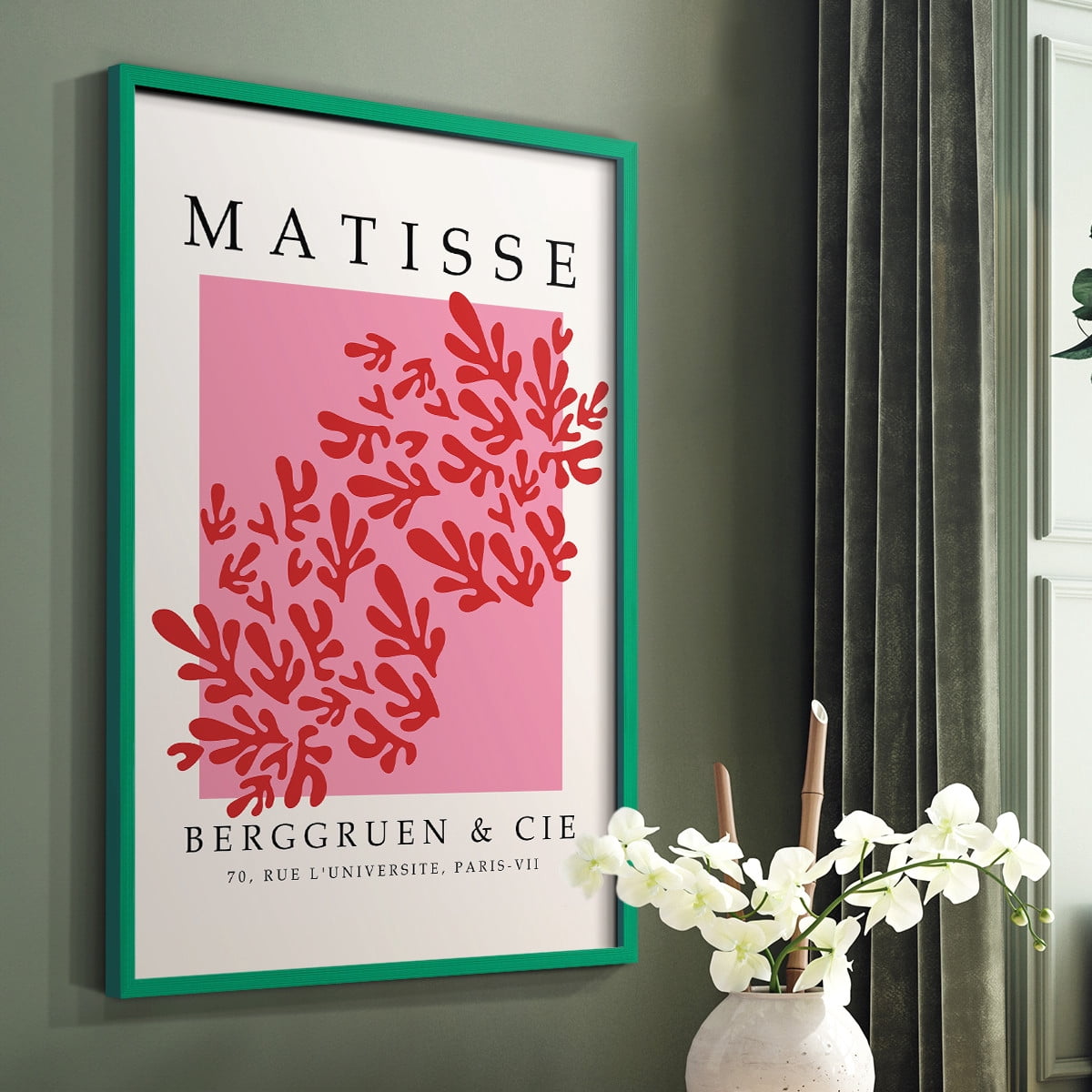 Matisse CCCXXII in Green Solid Wood 22 x 28 Framed Print