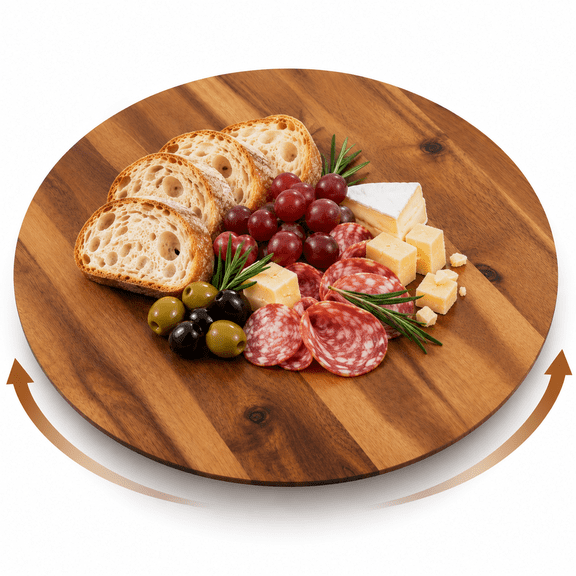 Nabytok 16" Acacia Wood Lazy Susan, Wood Turntable Organizer, Tray for Cabinet, Pantry, Countertop, Table Organization, Durable, Sturdy and Easy to Clean