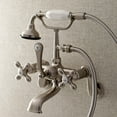 thumbnail image 3 of Wall-Mount Clawfoot Tub Faucet, Brushed Nickel, Tub Wall Mount AE57T8, 3 of 5