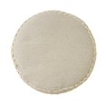 thumbnail image 6 of Laddha Home Designs Embroidered Geometric Striped Round Pouf Ottoman - 18" - Beige and White, 6 of 8