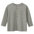 thumbnail image 2 of MKOSPLRT Girls Button up Henley Shirts Long Sleeve Casual Tunic Tops Solid Color Dressy T Shirts Comzy Going Out Tees Children's Shirts, 2 of 6