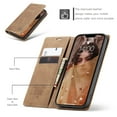 thumbnail image 2 of CaseMe Leather for iPhone 13 Case, Flip Wallet Leather Case with Card Holder Magnetic Closure Shockproof Kickstand Protective Phone Cases Cover for iPhone 13,Brown,For iPhone 13, 2 of 12