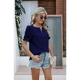 thumbnail image 6 of Womens Fashion Tops Cute Puff Sleeve Blouses for Women Dressy Casual Spring Summer Clothes Outfits for 2025 Navy Blue XL, 6 of 8
