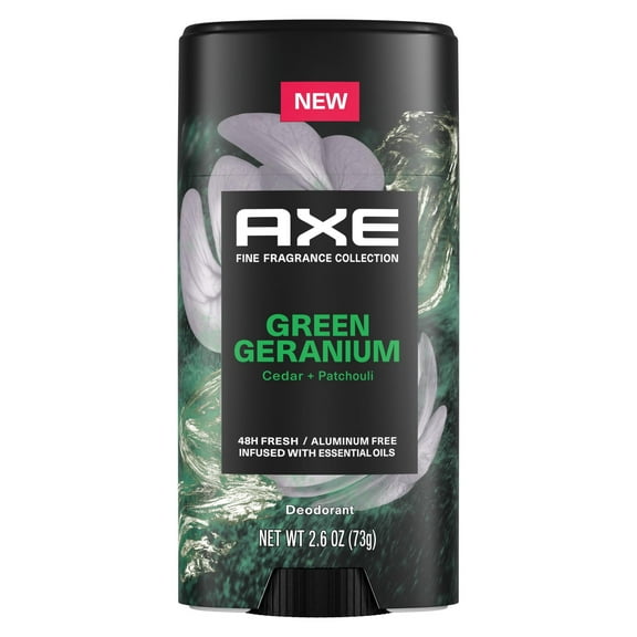 Axe Fine Fragrance Collection Men's Deodorant Stick, Green Geranium Aluminum-Free, 2.6 oz