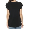 thumbnail image 3 of White Mark Ruffle Sleeve Solid Top (Women's), 3 of 6