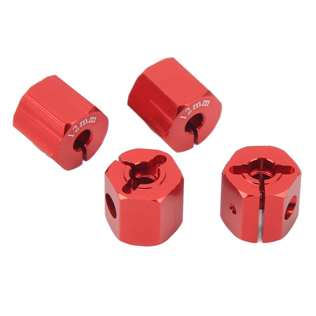 4 Uds Adaptador Hexagonal de 12mm aleación de aluminio 12mm Adaptadores de transmisión de Cubo Hexagonal de Rueda para Axial SCX10 90046 para D90 1/10 RC Car ANGGREK Otros