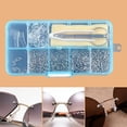 thumbnail image 5 of Eyeglass Assortment Repair Tool Set, 500Pcs Screws Hook Glasses Cloth Screwdriver Nose Pads Glasses Repair, 5 of 10