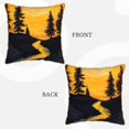 thumbnail image 3 of Fotbe Sunset River Pine Trees Pattern Velvet Decorative Throw Pillow Covers with Elegant Piping, Soft Plush Cushion Cover for Sofa, Bed, Car, Office-16"x16", 3 of 8