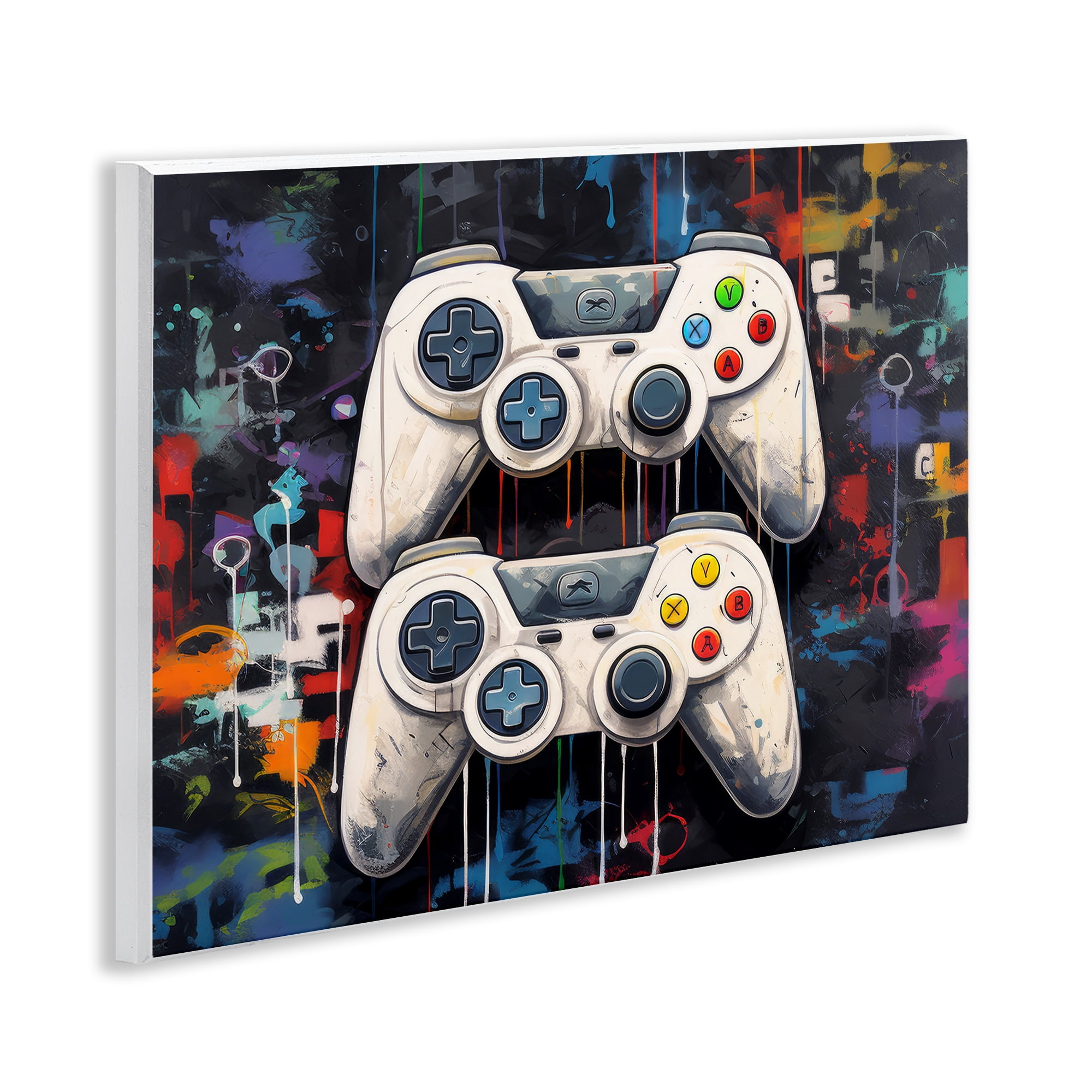 Stupell Industries Joystick Journeys with Paint Splatter Wall Plaque Art, design by Lazar Studio