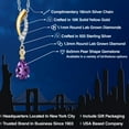thumbnail image 2 of Gem Stone King 925 Silver and 10K Yellow Gold Purple Amethyst and White Lab Grown Diamond Pendant Necklace for Women | 0.79 Cttw | Gemstone February Birthstone | Pear Shape 8X5MM | With 18 inch Chain, 2 of 6