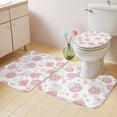 thumbnail image 4 of Summer Marine Life Bathroom Rugs Set Ocean Red Coral Shell Coastal Sea Conch Non Slip Absorbent Soft Bath Mats 3 Piece Set with Bathroom Rug, U-Shaped Floor Mat, Toilet Seat Cover Small Size, 4 of 9