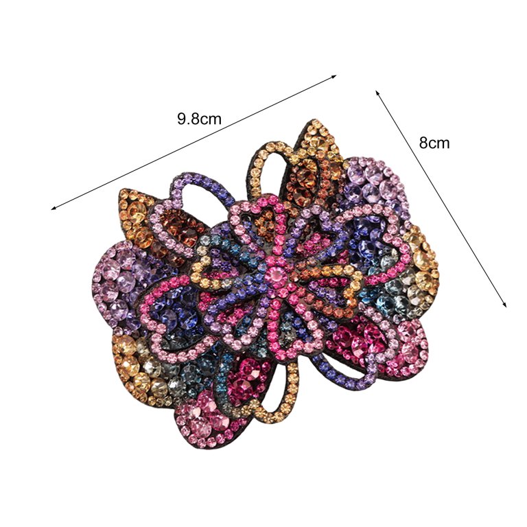 Red And Purple Crystal Flower Hair Clip DESIGNER INSPIRED PURPLE RED GEEEN CRYSTAL FLORAL GOLD HAIR  main image 3