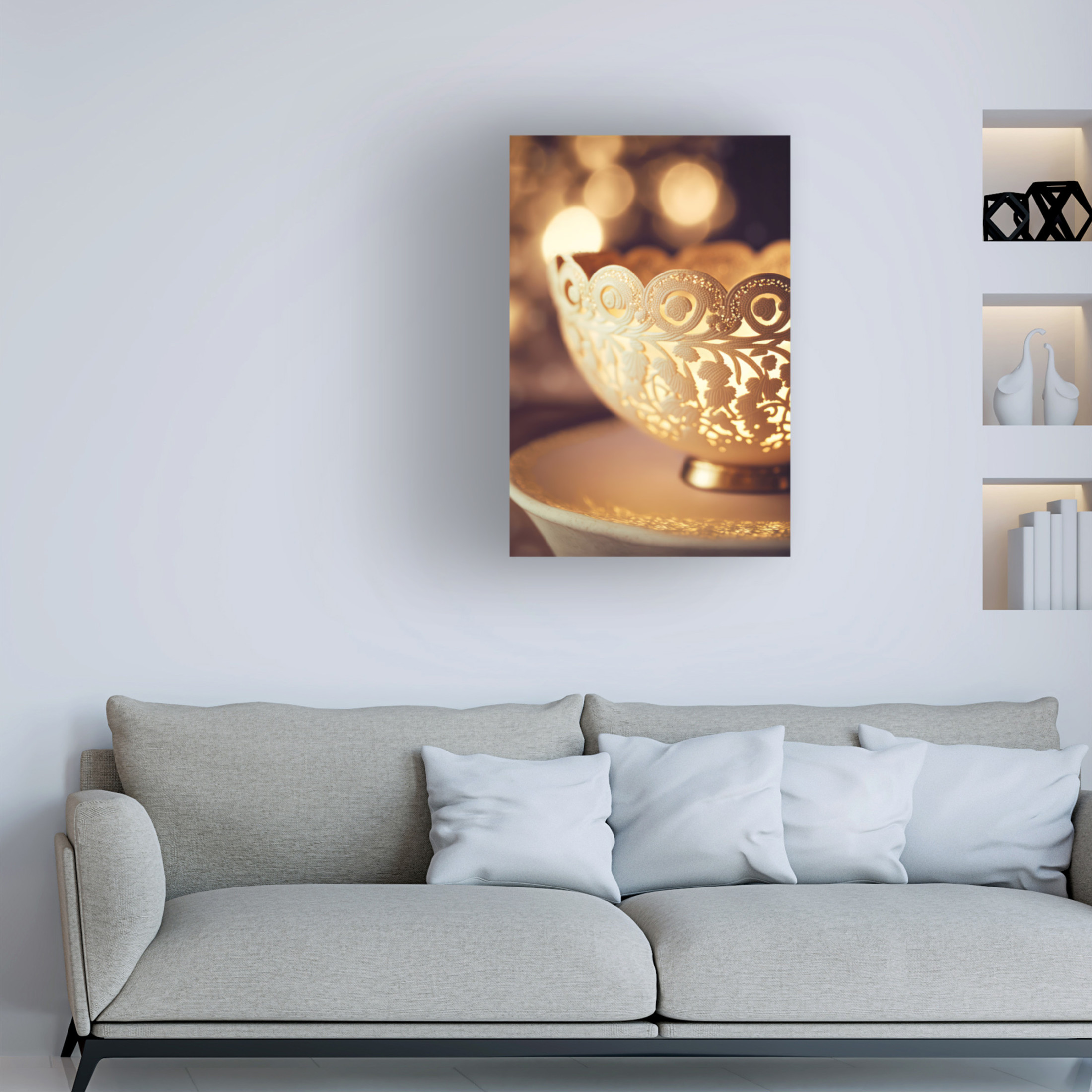 Canvas Wall Art - Treechild 'Golden Bowl' Wall Art for Living Room, Bedroom, or Office D?cor by Trademark Fine Art - 30 x 47 Inches