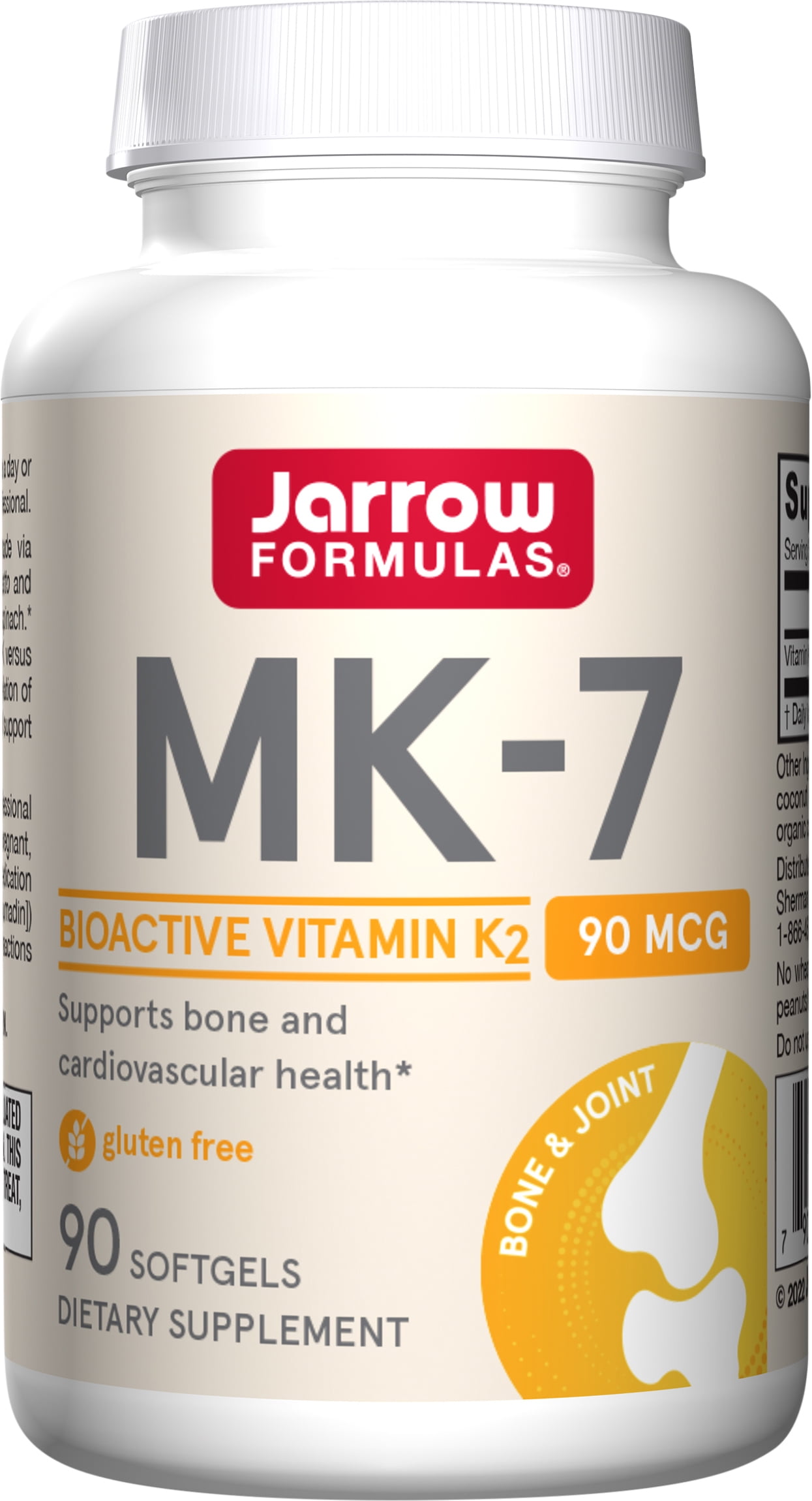 Jarrow Formulas MK-7 90 mcg - Bioactive Form of Vitamin K2-90 Servings (Softgels) - for Bone & Cardiovascular Health - Vitamin K2 MK-7 Dietary Supplement - Gluten Free