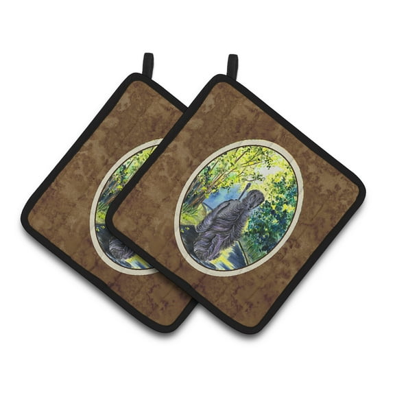 Carolines Treasures SS8181PTHD Afghan Hound Pair of Pot Holders, 7.5HX7.5W, multicolor