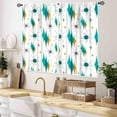 thumbnail image 2 of Mid Century Modern Curtains, Teal Orange Geometric Atomic Abstract Pattern 1950s 1960s Retro Style Window Drapery Treatments for Bedroom Living Room Kitchen Bathroom 2 Panel, 55x39 Inch, 2 of 4