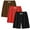 04:Balck Red Brown, variant on ASUDESIRE 3 Pack Men's Shorts Waffle Textured Casual Shorts with Pockets Drawstring Elastic Waistband