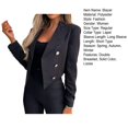 thumbnail image 7 of Joernso Long Sleeve Solid Color Loose Fit Women Blazer Double-breasted Placket Lapel Short Suit Jacket Outerwear, 7 of 7