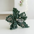 thumbnail image 6 of Artificial Flowers Christmas Glitter Magnolia Magnolia with Stems Christmas Tree Decoration Flower Wreath Christmas New Year Decoration Holiday Gift Indoor Garden Home Decoration Green, 6 of 6