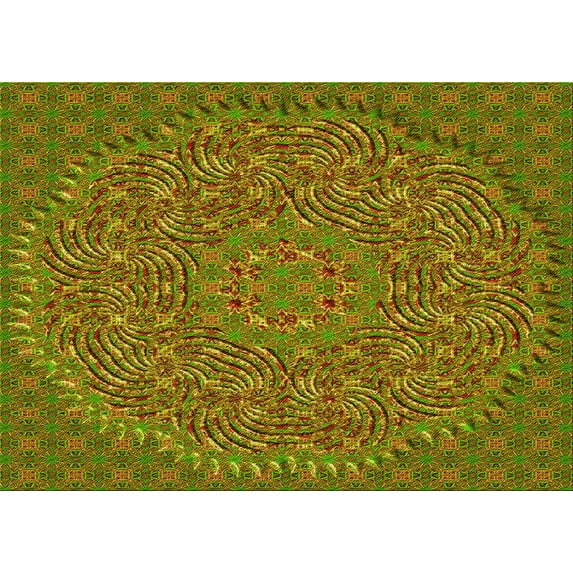 Ahgly Company Indoor Rectangle Patterned Pistachio Green Area Rugs, 5' x 8'