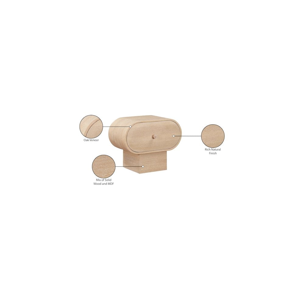 Meridian Furniture Harlow Natural Night Stand
