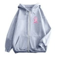 thumbnail image 5 of XINXIAOO Hoodies Sweatshirt for Women Long Sleeve Hoodie Oversized Zip up Hoodie Cozy Sweatshirts for Women Light Gray Clothes Womens Fall Jackets Women’S Clothing, 5 of 5