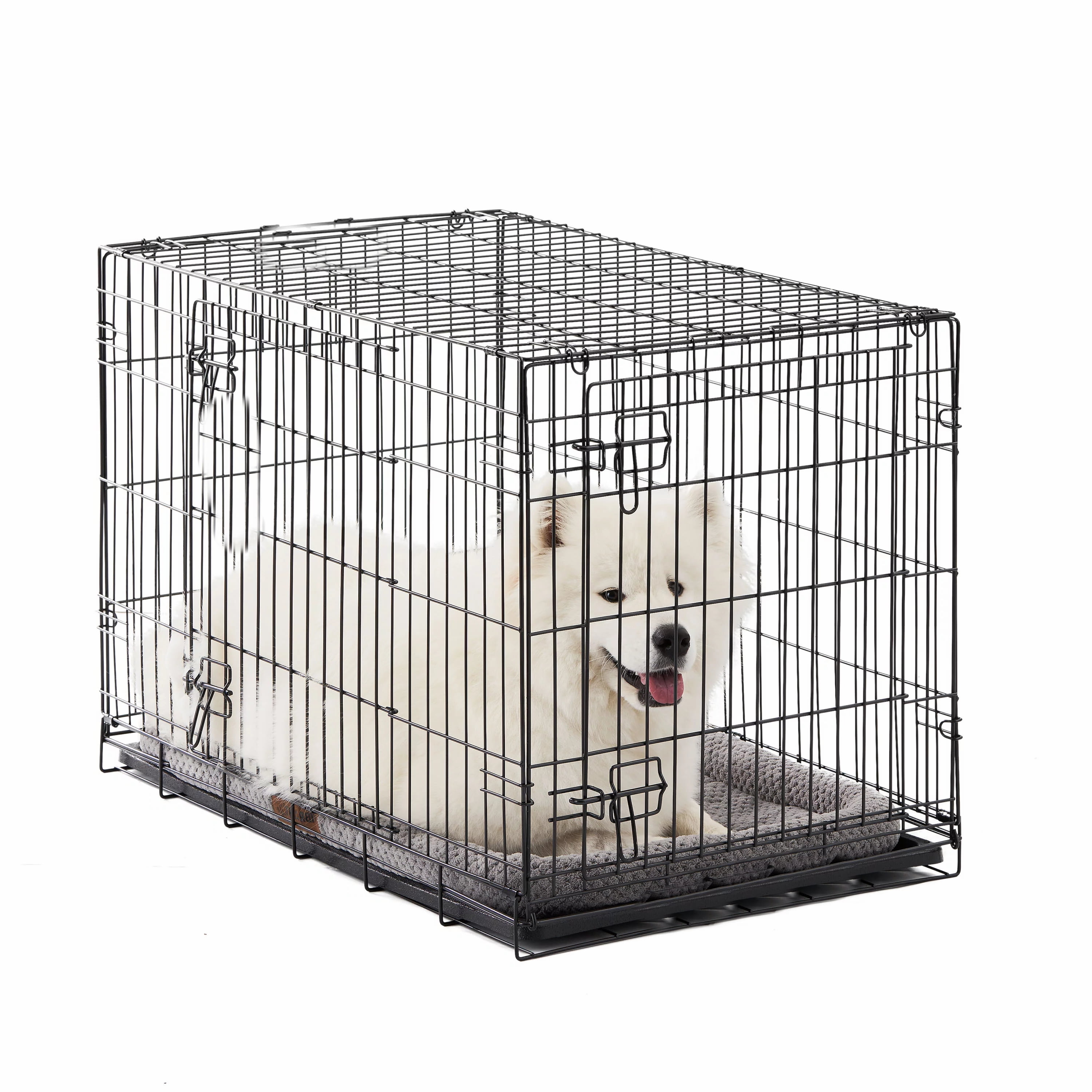 Vibrant Life DoubleDoor Foldable Metal Wire Dog Crate with Divider